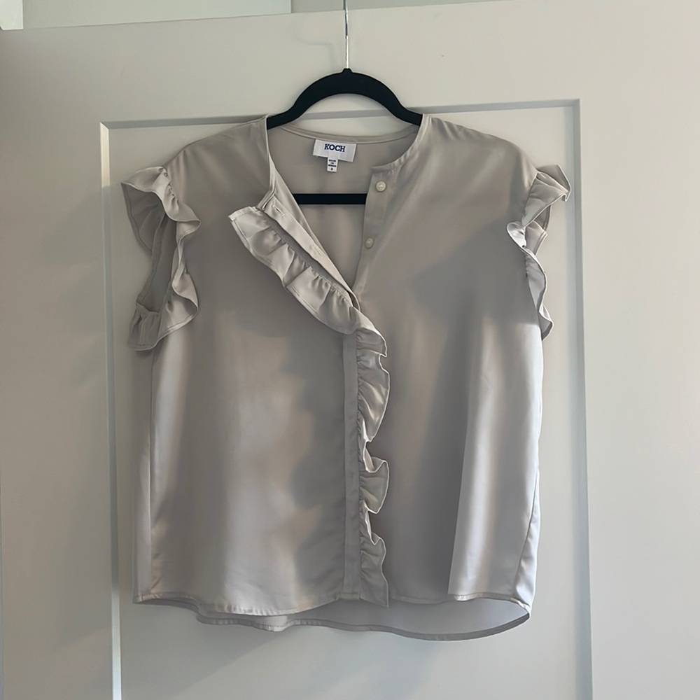 Silver Koch Ruffle Top - Picture 2 of 4